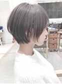 say.こなれミディ前髪イメチェンオリーブベージュショートボブ