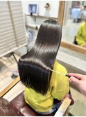 髪質改善トリートメント絹髪縮毛矯正前髪大人レイヤーカット