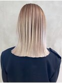 美髪韓国ヘア顔周りレイヤーミディアムロング_ba325992
