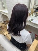 ワインレッドカラー10代20代艶髪