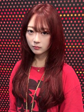 キャパ セントラル 天神 大名店(CAPA central) チェリーレッド 顔周りカット レイヤーカット 20代 韓国風