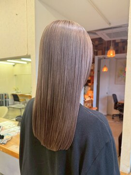 キサイ バズ(kisai BUZZ) ブリーチなしダブルカラー/ブラウンベージュ/ストレートロング