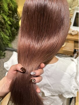 オーブ ヘアー リリー 博多2号店(AUBE HAIR lily) 博多 / ダブルカラー / ピンクベージュカラー 【前田 悠希】