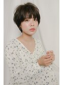 耳かけショート＊透け感ブラウン