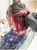 ピンクインナーカラー☆ボブヘアスタイル  DAYS原宿