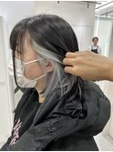 インナーカラー/イヤリングカラー/ホワイトグレージュ/シルバー