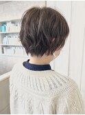 福山Caary人気ショートニュアンスパーマ無造作スタイリング30代