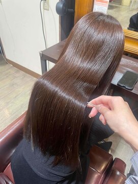 ヘアー アンド ビューティー リル(rille) 【安江理緒】ツヤブラウンカラー