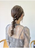 ヘアアレンジ/お呼ばれヘア/結婚式ヘア/編みおろし/20代