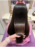 京都美容室 髪質改善 レイヤーカット ブリーチなし 透明感カラー