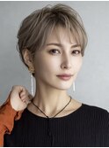 白髪ぼかし脱白髪染め似合わせショートボブ40代50代60代