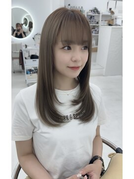 カラーハイライトハッシュカットレイヤーカットボブ髪質改善