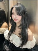 レイヤーカット ハッシュカット 顔周りレイヤー
