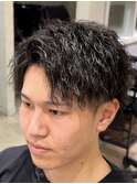 三重桑名ツイストスパイラルアップバングセンターパート
