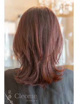 クレオメ 田町店(Cleome) シースルーバング大人ガーリーミディアムレイヤーカット黒髪美髪