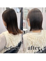 ヘアサロン ドットプラス 町田店(dot. plus) 結べる切りっぱなしボブ/ピンクベージュ/アンブレラカラー/町田