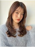 ふんわり春カラー/韓国レイヤーココアベージュブリーチなしp川口