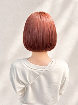 フェイスフレームデザイン(face frame design) ◯ オレンジブラウン×ボブ