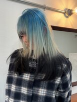 ヘアーカットパーラーコール(HAIRCUT PARLOR CALL) ブルー+ブラックデザインカラー♪