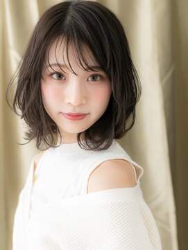 カバーヘアアンドスパ ブリス 浦和(COVER HAIR&SPA bliss) 黒髪クラゲヘア小顔ハッシュカットゆるふわボブパーマ30代40代W