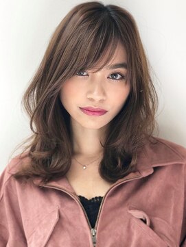 アグ ヘアー レオン 紫原店(Agu hair leon) 大人かわいいひし形セミロング 小顔 ゆるふわ