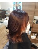 レッドブラウン×バイカラー[新宿/髪質改善/ヘッドスパ]