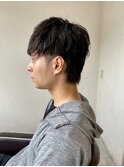 MEN'S HAIR束感アッシュブラックウルフマッシュパーマ