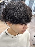 波巻きパーマメンズパーマツイストスパイラルパーマツーブロック
