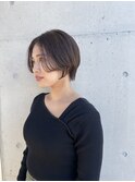 20代30代アッシュブラウン小顔マニッシュくびれショートボブ