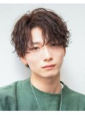波巻きパーマメンズツイストスパイラルパーマツーブロック