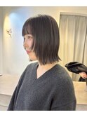 暗めカラー/ショートボブ/マロンベージュ/くすみベージュ/柏