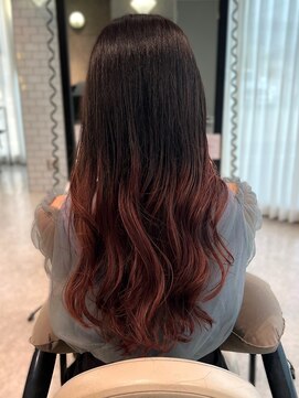 チャオ バイ ミチ(Chao by MICHI) 【Chao yuika】エンドカラー　オレンジブラウン　コテ巻き　艶感