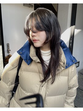 テテ ニコ(tete nico) レイヤーカット/ロングヘア/黒髪スタイル/ウェーブ/顔周りカット