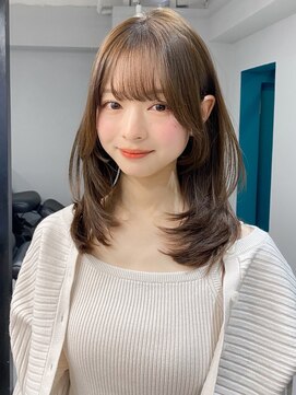 エトラ 渋谷店(etora) 小顔 前髪 レイヤーカット ホワイトグレージュ"