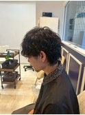 ベリーショート/ダークアッシュ/ニュアンスパーマ/韓国マッシュ