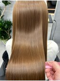 髪質改善イルミナカラーでブリーチなしミルクティー
