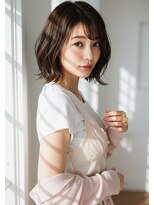 ウェーヴ アズシュガー 浜松佐藤店(wave as sugar)&nbsp;大人くびれボブ×ナチュラルブラウン