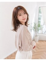 バグズ ヘアデザイン 桔梗が丘店(Baguz HAIR DESIGN) びれレイヤーミディ×シアーベージュ×大人ナチュラル