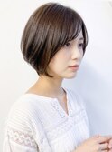 夏カラー◎ナチュラルショート暗め透明感で涼しげ美人見え