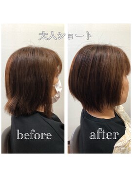 ヘアーメイク クーラ 行橋店(Hair make CURA) くびれ丸みショート/30代40代50代/大人かわいい