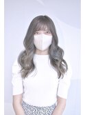 くすみ透明感つや巻き濃厚アッシュグレーロング【BLAZE 大庭】