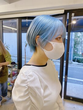 フラム 渋谷(flamme) sheer blue ＊水色 ハイトーンショート