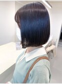ダンバルモリ/内巻きボブ/くすみブルー/韓国ヘアby丹羽
