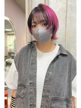ガルボヘアー 名古屋栄店(garbo hair) ウルフ　ショートヘアー　ピンク　ブラック