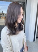 20代30代大人かわいいアッシュベージュナチュラルロブヘアー美肌