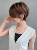大人ガーリー/ブリーチなしチョコレート×顔周りショート[大宮]