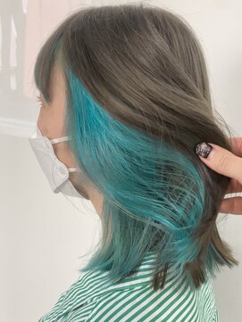 ヘアサロン ドット トウキョウ カラー 町田店(hair salon dot. tokyo color) [杉本真奈美] グレージュ×アクアブルー [町田駅]