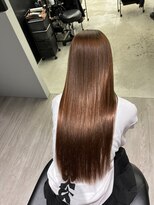 ジーニーホリエ(Geniee horie)&nbsp;髪質改善XアッシュブラックX縮毛矯正Xレイヤーロング