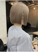 ハイライト/マチルダボブ前髪ピンクベージュ/インナーグレージュ