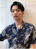 秋おすすめ大人アップバングニュアンスパーマ